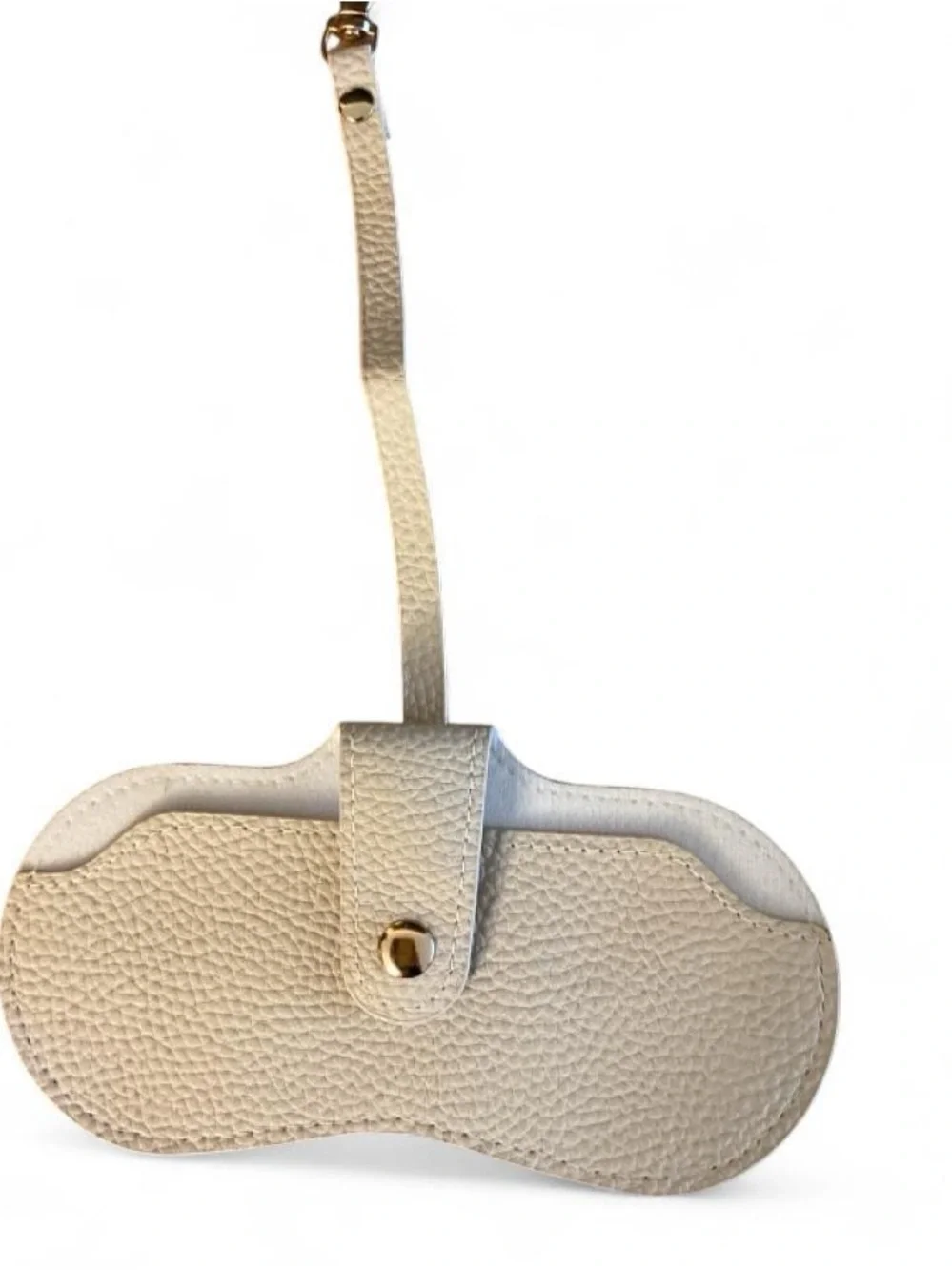NWT Slim Beige Leather Sunglass Case & Lanyard
